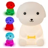 NAKTINIS LEMPAS VAIKAMS ŠUNYS MINKŠTAS SPALVOTAS RGB LED USB SILIKONAS