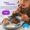 Nana's Manners Pilkas Silikoninė lėkštė su siurbtuku