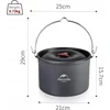 Naturehike NEŠIMASIS TURISTINIS PUODAS SU dangteliu 21cm 4000ml 1-6 ŽMONĖMS
