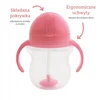 Neišsiliejantis puodelis su pasvertais šiaudeliais Munchkin rožinė/violetinė 207ml 2 vnt