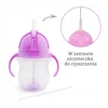 Neišsiliejantis puodelis su pasvertais šiaudeliais Munchkin rožinė/violetinė 207ml 2 vnt