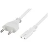Neįžemintas maitinimo kabelis DELTACO CEE 7/16 iki IEC 60320 C7, 0,5m, max 250V/2.5A, baltas / DEL-109J-50
