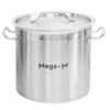 Nerūdijančio plieno puodas su dangčiu 12L indukcijai. 25 cm Mega-M