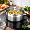 Nerūdijančio plieno puodas su dangteliu INDUKCINĖMS DUJINĖMS 16 cm BRA PROFESIONAL