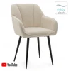 New Home BOUCLE TEDDY dygsniuota minkšta kėdė ECRU LAGO DINING SVETAINEI