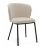 New Home MINKŠTA KĖDĖ SVETAINEI GLAMOUR AUDINIO BOUCLE TEDDY BEIGE ECRU BARI