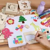 Nicekids KŪRYBINIS RINKINYS DAŽYMO ŠABLONAI MEDINĖ DĖLĖS DAŽYMO KNYGA