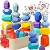 Nicekids MEDINIAI BLAKAI BALANSUOTI AKMENYS MONTESSORI BALANSAS KREPŠELIO lipduke