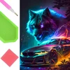 Norimpex Deimantinis siuvinėjimas Mozaika Deimantinis dažymas Automobilis Vilkas Neonai 30x40cm