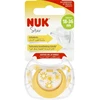 Nuk silikoninis čiulptukas 18-36m, geltonas, Star dizainas