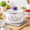 Odelo Emaliuotas puodas LAVENDER 2,6 L 18 cm indukcinis + stiklinis dangtelis
