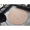 Okrągły nowoczesny dywan do salonu,rožinė kreminė wzór geometryczny 140cm