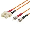 OM1 optinis kabelis DELTACO, SC - ST, duplex, UPC, 62,5/125, 1m, oranžinis / FB-41