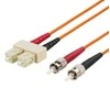 OM1 optinis kabelis DELTACO, SC - ST, duplex, UPC, 62.5/125, 2m, oranžinis / FB-42
