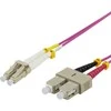 Optinis kabelis DELTACO 3m, LC-SC Duplex, 50/125, rožinis / LCSC-703