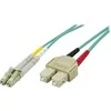 Optinis kabelis DELTACO OM3, LC - SC, duplex, UPC, 50/125, 5m, mėlynas / LCSC-65