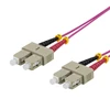 Optinis kabelis DELTACO, 1m, SC-SC Duplex, 50/125, pink / SCSC-71