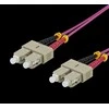 Ooptinis kabelis DELTACO, 2m, SC-SC Duplex, 50/125, pink / SCSC-72