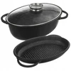 Orion Kepimo skarda 10L 40X28X18CM ALIUMINIO STIKLO DANGINIS INDUKCINIAM 3 VIENŲ RINKINYS