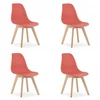Oskar Kėdė KITO su buko medienos kojomis, cinoberio spalvos, 80 × 46 × 54,5 cm, 4 vnt.