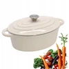 Ovalus ketaus puodas Tierra 34cm 6.5L kreminis NOIS