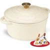 Overmont 26 cm / 5,2 l emaliuotas ketaus apvalus puodas su dangčiu Cookboo