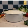 Overmont Emaliuotas ketaus puodas olandiška orkaitė 26 cm 4,7 l indukcinė orkaitės duona