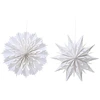 Pakabinama kalėdinė dekoracija PAPER STAR, baltos sp., 2 rūšys, 9,2 x 40 cm, 1 vnt