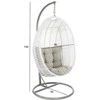 Home4You Kabantis krėslas CORA su pagalvėlėmis, 96x96xH198cm, rėmas: plienas, sėdima dalis: plastikinė vytelė, spalva: balta