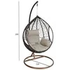 Home4You Kabantis krėslas DROPLET su pagalvėlėmis 125x125xH200cm, rėmas: plienas, sėdima dalis: sintetinė vytelė, spalva: juoda