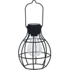 Pakabinamas LED lauko žibintas, įkraunamas saulės energija, 3 dizainų, juodos sp., h 14-16 cm
