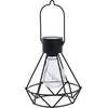 Pakabinamas LED lauko žibintas, įkraunamas saulės energija, 3 dizainų, juodos sp., h 14-16 cm