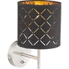 Pakabinamas šviestuvas GLOBO Clarke, 1 x E27, 60W, aksomas juodos/auksinės sp., 40 x 140cm