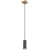 Pakabinamas šviestuvas GLOBO Robby, 1 x GU10, 35W, medžio/ matinės juodos sp., 9x9x120 cm