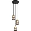 Pakabinamas šviestuvas GLOBO Wolli, 3 x E14, 40W, matinės juodos sp., ø25 x 120 cm