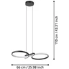 Pakabinamas šviestuvas Pakabinamas LED šviestuvas EGLO SERPINS, 21W, 3000K, 2500lm, juodos sp., 30x66x110cm