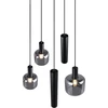 Pakabinamas šviestuvas TRIO MATARO, 1xE27, 2xE14, 2xGU10, metalinis juodos sp Ø40x150cm