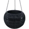 Home4You Pakabinamas vazonas WICKER D32xH22cm, juodas