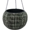 Home4You Pakabinamas vazonas WICKER D32xH22cm, pilkas