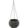 Home4You Pakabinamas vazonas WICKER D32xH22cm, pilkas