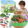 Para Toys Kūrybinis dinozaurų terariumo LED naktinio apšvietimo RGB kinetinis smėlio rinkinys