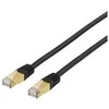 Patch kabelis DELTACO S/FTP Cat7, 1m, 600MHz, Delta sertifikuotas, LSZH, RJ45 jungtys, juodas / STP-71S