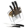 Peilių rinkinys Vinzer Crystal VNZ89113/VNZ50113, 6 vnt. su permatomu stovu