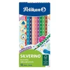 Pelikan Pelican spalvoti pieštukai Silverino, trikampiai, 12 spalvų