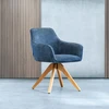 PEMA tamsiai mėlyna velvetinė pasukama kėdė 56x60x82 cm HOMLA