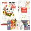 Pentel pieštukų rinkinys su piešimo pamokėlėmis