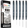 Pentel Pointliner juodi plunksniniai rašikliai, 5 vnt.