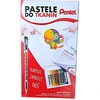 Pentel tekstilės kreidelės 7 spalvos + juodas gelinis rašiklis