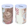 PIGGY BANK METALINĖS CIN NOMINĖS MONETOS PINIGŲ BANKNOTAS 500 M PLN