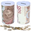 PIGGY BANK METALINĖS CIN NOMINĖS MONETOS PINIGŲ BANKNOTAS 500 M PLN